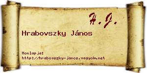 Hrabovszky János névjegykártya